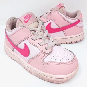 Nike Dunk Low Triple Pink Athletic Sneakers (DH9761-600) Girls Toddler Size 7C